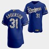 Los Angeles Dodgers Tyler Anderson Royal Jersey 31 Golden Diamond 2022-23-23 Uniform - Robokeg