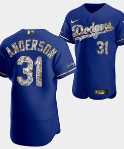 Los Angeles Dodgers Tyler Anderson Royal Jersey 31 Golden Diamond 2022-23-23 Uniform - Robokeg