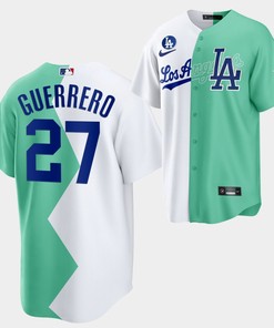 Los Angeles Dodgers Vladimir Guerrero 2022-23 All-Star Celebrity Softball Game 27 White Green Jersey - Robokeg