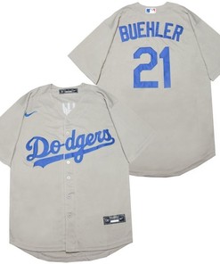 Los Angeles Dodgers Walker Buehler #21 2020 Mlb Light Grey Jersey - Robokeg