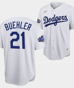 Los Angeles Dodgers Walker Buehler White Jersey 21 2022-23 All-Star Uniform - Robokeg