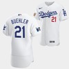 Los Angeles Dodgers Walker Buehler White Jersey 21 Jackie Robinson 75th Anniversary 2022-23 Uniform - Robokeg