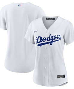 Los Angeles Dodgers Womens Home Replica Team Jersey - White Mlb - Robokeg
