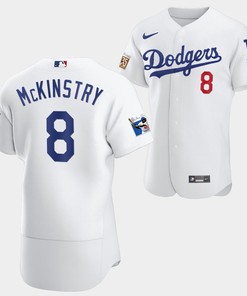 Los Angeles Dodgers Zach McKinstry White Jersey 8 Jackie Robinson 75th Anniversary 2022-23 Uniform - Robokeg