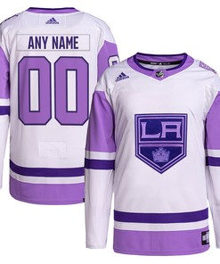 Los Angeles Kings Adidas Hockey Fights Cancer Primegreen Authentic Custom Jersey - White/purple Custom Jerseys Nhl - Robokeg