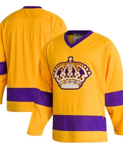 Los Angeles Kings Adidas Team Classics Authentic Blank Jersey - Gold Nhl - Robokeg