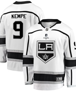 Los Angeles Kings Adrian Kempe 9 Away 2022 Stanley Cup Playoffs Breakaway Men Jersey - White - Robokeg