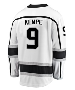 Los Angeles Kings Adrian Kempe 9 Away 2022 Stanley Cup Playoffs Breakaway Men Jersey - White - Robokeg
