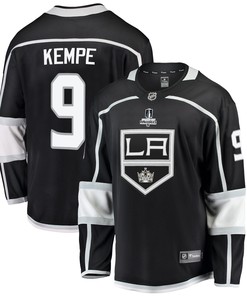 Los Angeles Kings Adrian Kempe 9 Home 2022 Stanley Cup Playoffs Breakaway Men Jersey - Black - Robokeg