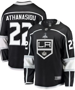 Los Angeles Kings Andreas Athanasiou 22 Home 2022 Stanley Cup Playoffs Breakaway Men Jersey - Black - Robokeg