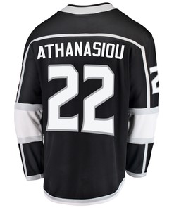 Los Angeles Kings Andreas Athanasiou 22 Home 2022 Stanley Cup Playoffs Breakaway Men Jersey - Black - Robokeg