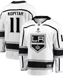 Los Angeles Kings Anze Kopitar 11 Away 2022 Stanley Cup Playoffs Breakaway Men Jersey - White - Robokeg