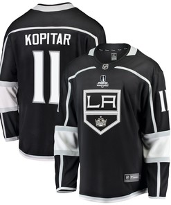 Los Angeles Kings Anze Kopitar 11 Home 2022 Stanley Cup Playoffs Breakaway Men Jersey - Black - Robokeg