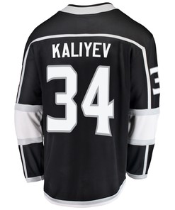 Los Angeles Kings Arthur Kaliyev 34 Home 2022 Stanley Cup Playoffs Breakaway Men Jersey - Black - Robokeg