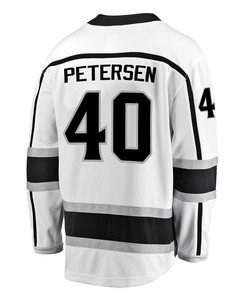 Los Angeles Kings Cal Petersen 40 Away 2022 Stanley Cup Playoffs Breakaway Men Jersey - White - Robokeg