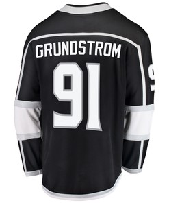 Los Angeles Kings Carl Grundstrom 91 Home 2022 Stanley Cup Playoffs Breakaway Men Jersey - Black - Robokeg