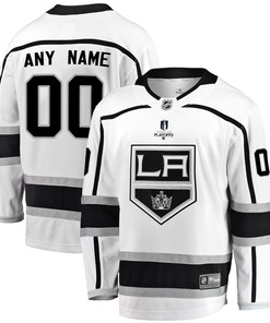 Los Angeles Kings Custom Away 2022 Stanley Cup Playoffs Breakaway Men Jersey - White - Robokeg