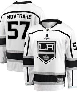Los Angeles Kings Jacob Moverare 57 Away 2022 Stanley Cup Playoffs Breakaway Men Jersey - White - Robokeg