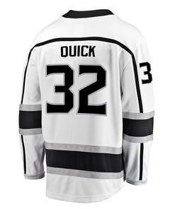 Los Angeles Kings Jonathan Quick 32 Away 2022 Stanley Cup Playoffs Breakaway Men Jersey - White - Robokeg