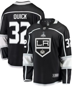 Los Angeles Kings Jonathan Quick 32 Home 2022 Stanley Cup Playoffs Breakaway Men Jersey - Black - Robokeg