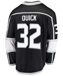 Los Angeles Kings Jonathan Quick 32 Home 2022 Stanley Cup Playoffs Breakaway Men Jersey - Black - Robokeg