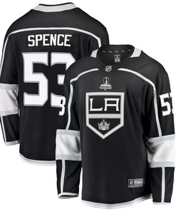 Los Angeles Kings Jordan Spence 53 Home 2022 Stanley Cup Playoffs Breakaway Men Jersey - Black - Robokeg