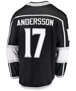 Los Angeles Kings Lias Andersson 17 Home 2022 Stanley Cup Playoffs Breakaway Men Jersey - Black - Robokeg