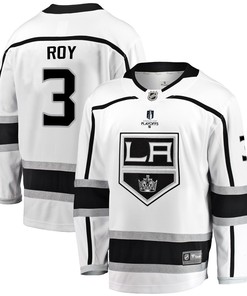 Los Angeles Kings Matt Roy 3 Away 2022 Stanley Cup Playoffs Breakaway Men Jersey - White - Robokeg