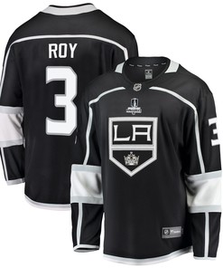 Los Angeles Kings Matt Roy 3 Home 2022 Stanley Cup Playoffs Breakaway Men Jersey - Black - Robokeg