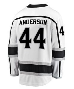 Los Angeles Kings Mikey Anderson 44 Away 2022 Stanley Cup Playoffs Breakaway Men Jersey - White - Robokeg