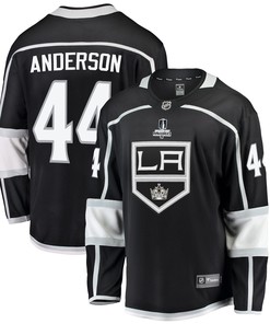 Los Angeles Kings Mikey Anderson 44 Home 2022 Stanley Cup Playoffs Breakaway Men Jersey - Black - Robokeg