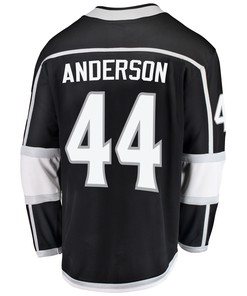 Los Angeles Kings Mikey Anderson 44 Home 2022 Stanley Cup Playoffs Breakaway Men Jersey - Black - Robokeg