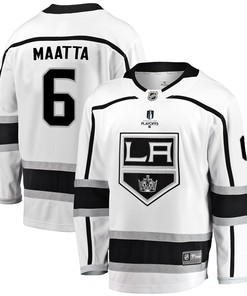 Los Angeles Kings Olli Maatta 6 Away 2022 Stanley Cup Playoffs Breakaway Men Jersey - White - Robokeg