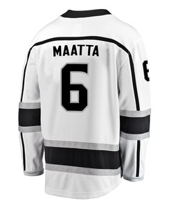 Los Angeles Kings Olli Maatta 6 Away 2022 Stanley Cup Playoffs Breakaway Men Jersey - White - Robokeg