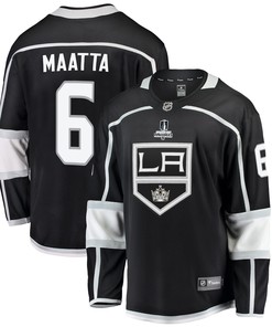 Los Angeles Kings Olli Maatta 6 Home 2022 Stanley Cup Playoffs Breakaway Men Jersey - Black - Robokeg