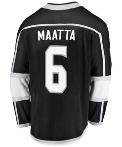 Los Angeles Kings Olli Maatta 6 Home 2022 Stanley Cup Playoffs Breakaway Men Jersey - Black - Robokeg