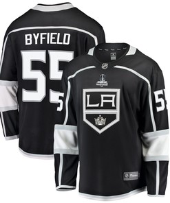 Los Angeles Kings Quinton Byfield 55 Home 2022 Stanley Cup Playoffs Breakaway Men Jersey - Black - Robokeg