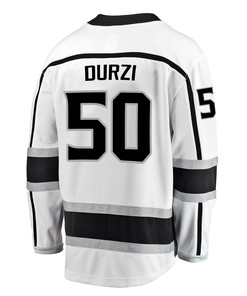 Los Angeles Kings Sean Durzi 50 Away 2022 Stanley Cup Playoffs Breakaway Men Jersey - White - Robokeg
