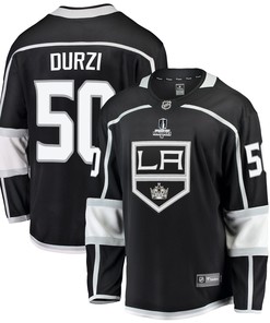 Los Angeles Kings Sean Durzi 50 Home 2022 Stanley Cup Playoffs Breakaway Men Jersey - Black - Robokeg
