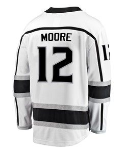 Los Angeles Kings Trevor Moore 12 Away 2022 Stanley Cup Playoffs Breakaway Men Jersey - White - Robokeg