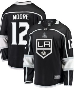 Los Angeles Kings Trevor Moore 12 Home 2022 Stanley Cup Playoffs Breakaway Men Jersey - Black - Robokeg