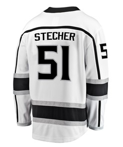Los Angeles Kings Troy Stecher 51 Away 2022 Stanley Cup Playoffs Breakaway Men Jersey - White - Robokeg