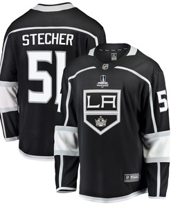 Los Angeles Kings Troy Stecher 51 Home 2022 Stanley Cup Playoffs Breakaway Men Jersey - Black - Robokeg