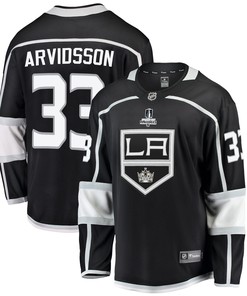 Los Angeles Kings Viktor Arvidsson 33 Home 2022 Stanley Cup Playoffs Breakaway Men Jersey - Black - Robokeg