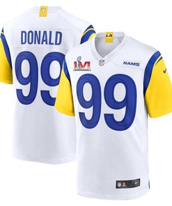 Los Angeles Rams Aaron Donald 99 2022 Nfl Superbowl Lvi Match Royal White Jersey Gift For Rams Fans - Robokeg