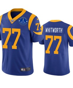 Los Angeles Rams Andrew Whitworth Royal 100th Season L.a. Coliseum Patch Jersey - Robokeg