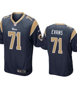 Los Angeles Rams Bobby Evans 2019 Nfl Draft Navy Game Jersey - Robokeg