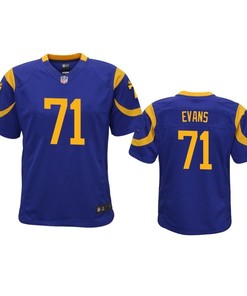 Los Angeles Rams Bobby Evans 2019 Nfl Draft Royal Game Youth Jersey - Robokeg