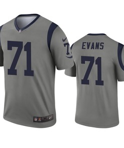 Los Angeles Rams Bobby Evans Gray Inverted Legend Jersey - Robokeg