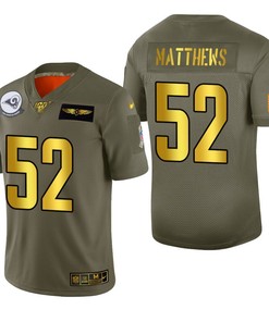 Los Angeles Rams Clay Matthews 2019 Salute To Service Nfl 100 Mens Jersey Metallic - Robokeg